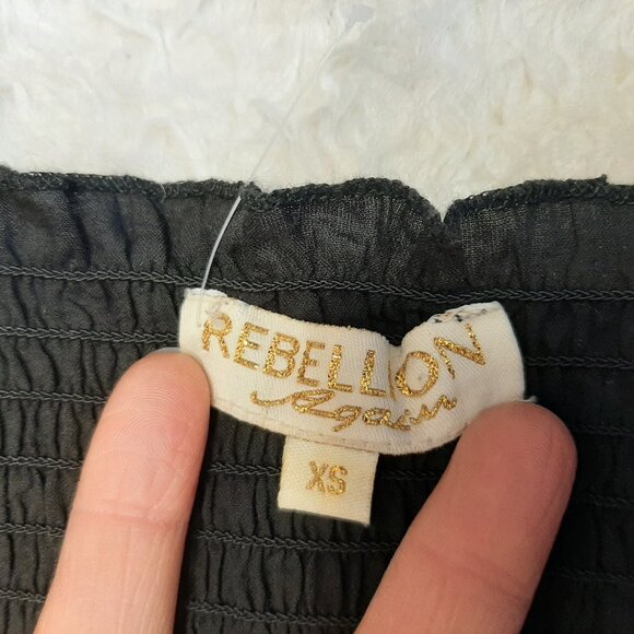 Rebellion Again Women's Black Boho Mini Dress Size XS - Picture 7 of 9